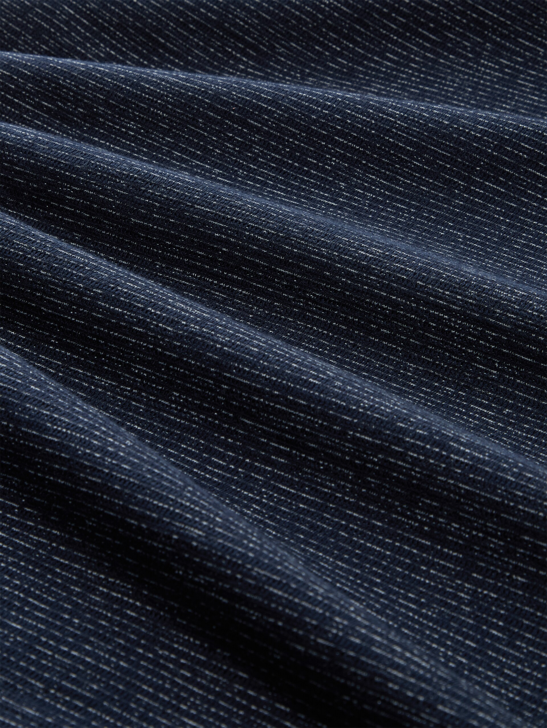 Henley T-shirt in melange look - white navy inject stripe - Material view