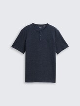 Henley T-Shirt in Melange-Optik - white navy inject stripe - Vorder-Produkt-Ansicht