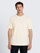 Tee shirt aspect mélangé - Gardenia White - Découpe Vue de face du modèle