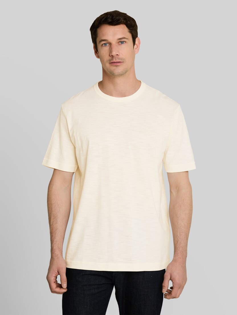 T-Shirt in Melange-Optik von Men, Gardenia White