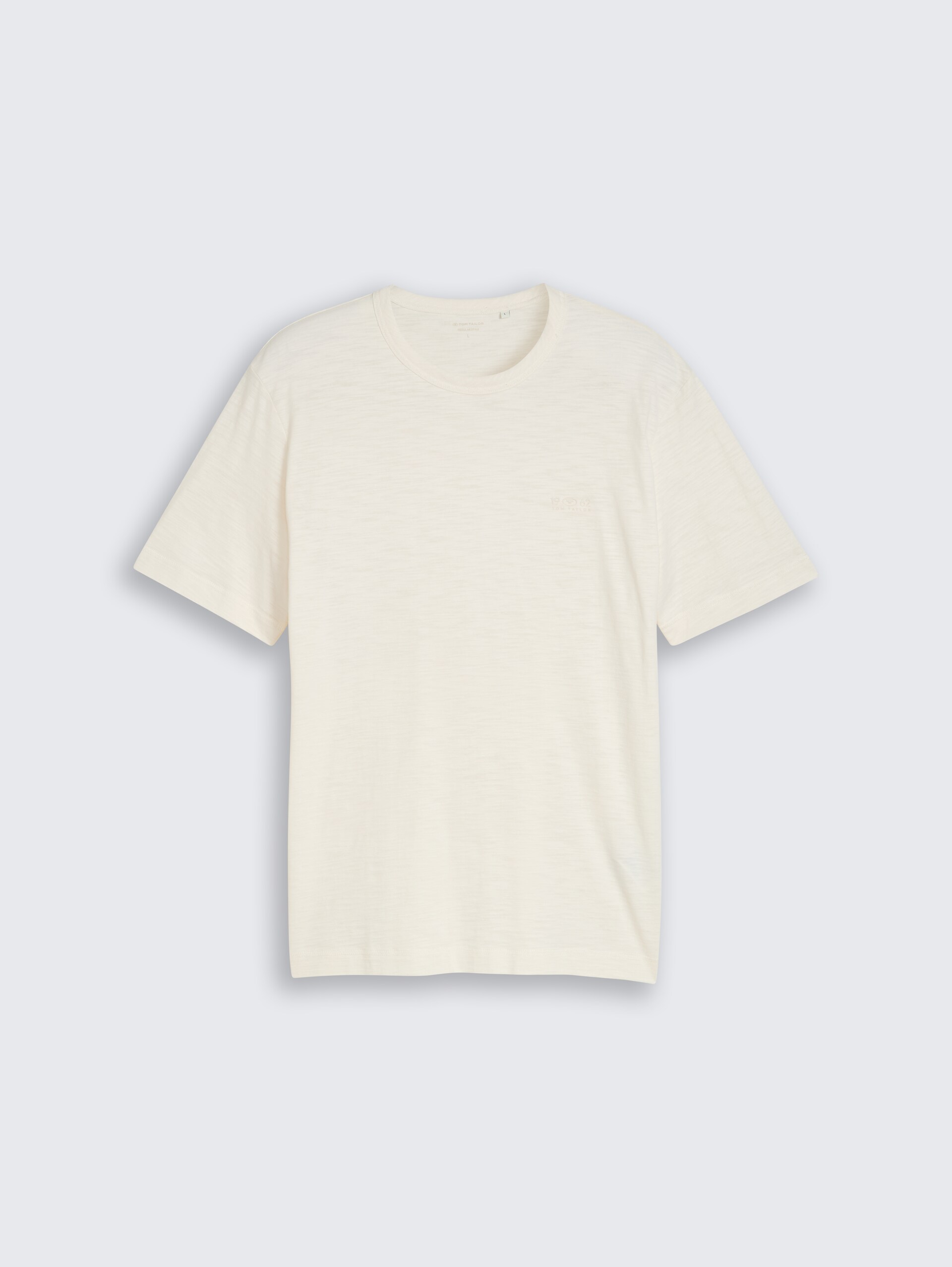 T-Shirt in Melange-Optik - Gardenia White - Vorder-Produkt-Ansicht