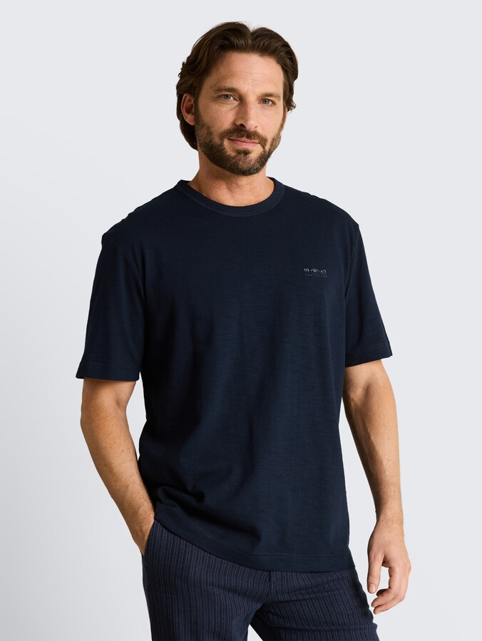 T-shirt in gemêleerde look door Men, sky captain blue