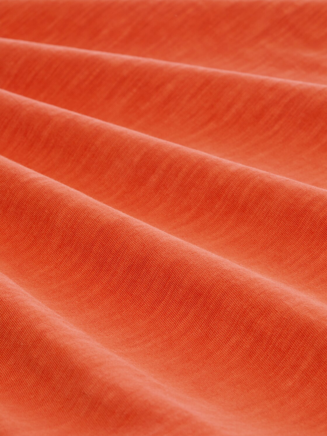 T-Shirt in Melange-Optik mit Print - Chili Orange - Material-Ansicht