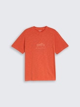 Tee shirt aspect mélangé avec imprimé - Chili Orange - Vue de face du produit