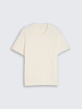 T-shirt à col en V - Gardenia White - Vue de face du produit