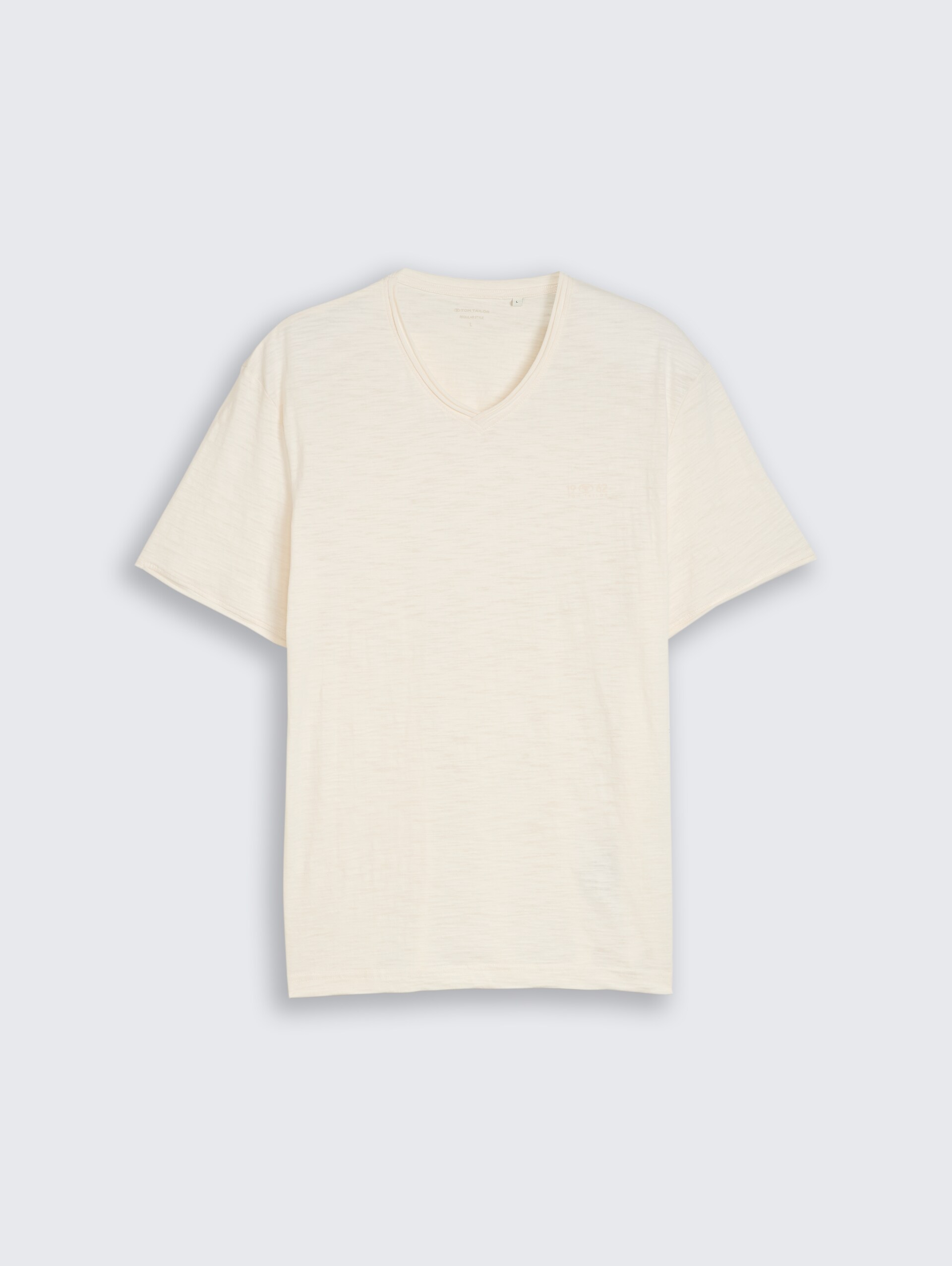T-shirt met V-hals - Gardenia White - Product vooraanzicht