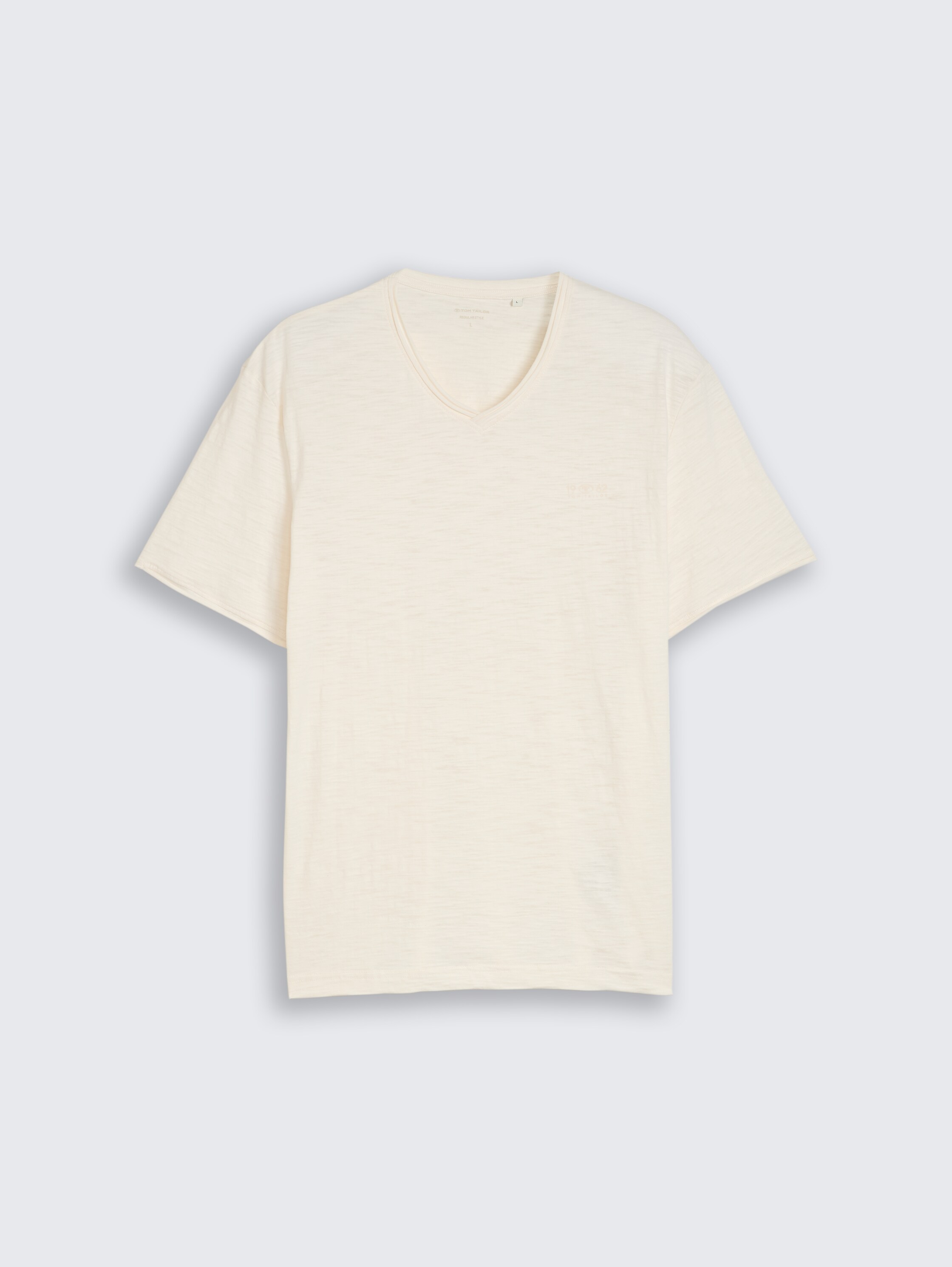 T-shirt met V-hals - gardenia_white - 