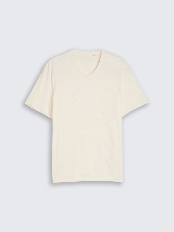 T-Shirt mit V-Ausschnitt von Men, Gardenia White