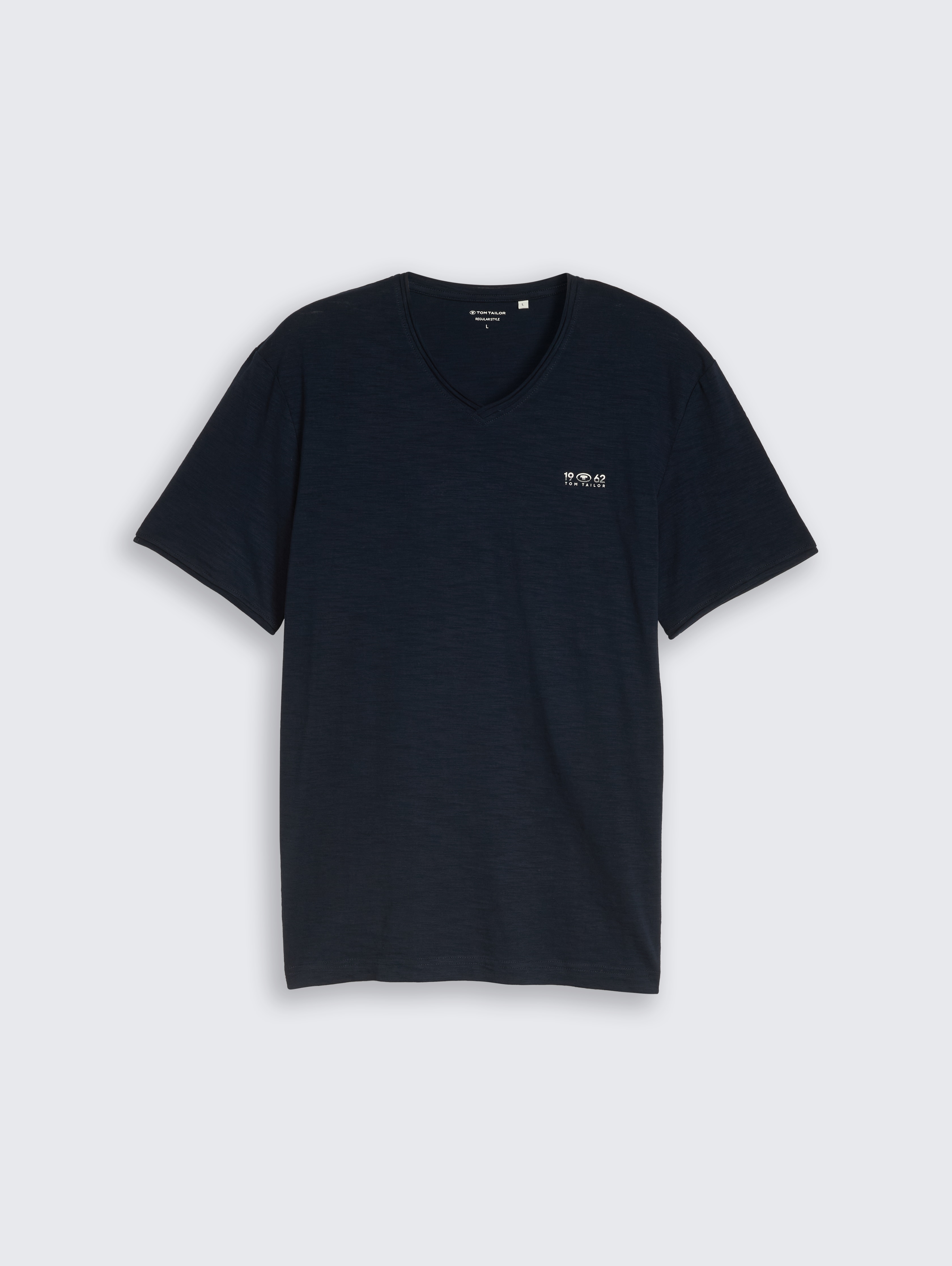 T-shirt with V-neck by Men, sky captain blue