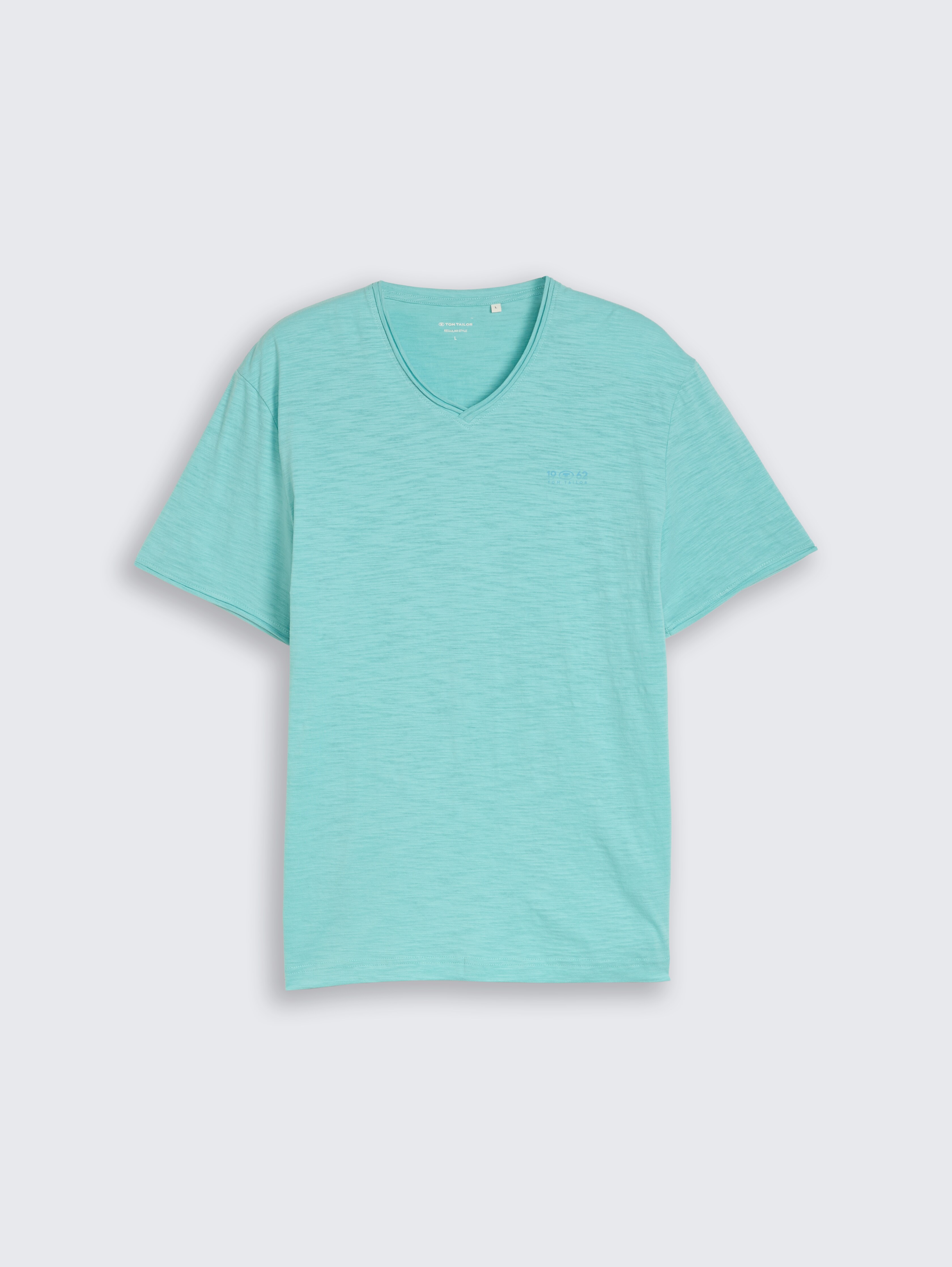 T-shirt with V-neck by Men, river teal