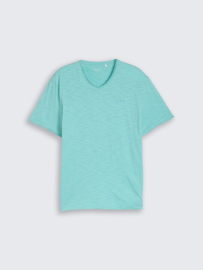 T-Shirt mit V-Ausschnitt von Men, river teal