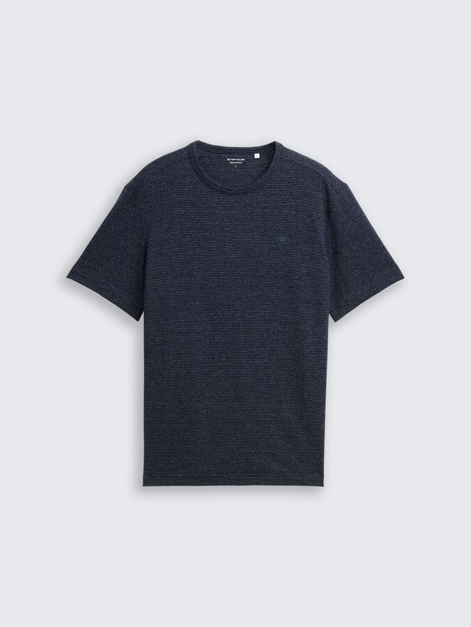 T-Shirt mit feinem Streifenmuster von Men, white navy inject stripe