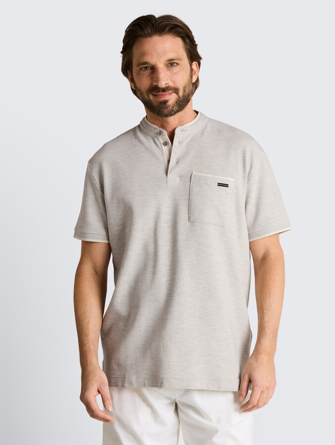 Poloshirt met borstzak door Men, gardenia white ottoman