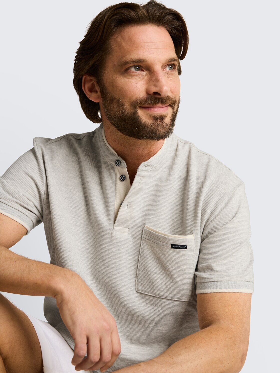 Poloshirt mit Brusttasche - gardenia white ottoman