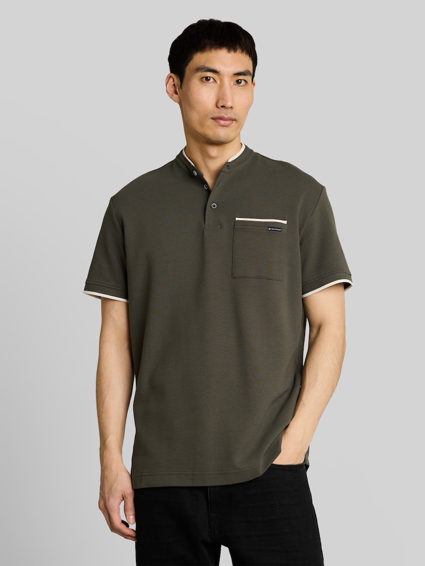 Poloshirt met borstzak door Men, leaf green ottoman