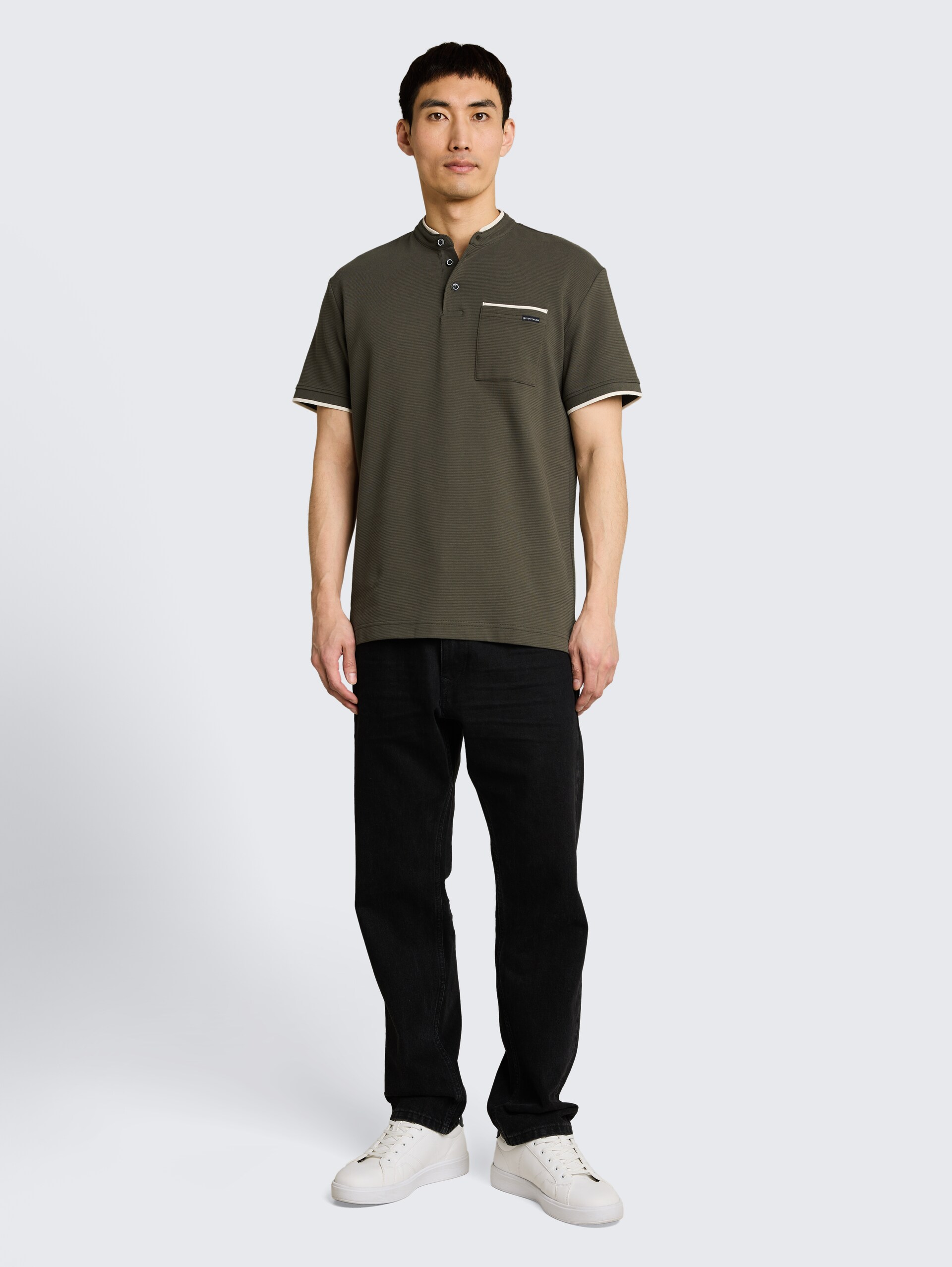 Poloshirt mit Brusttasche - leaf green ottoman