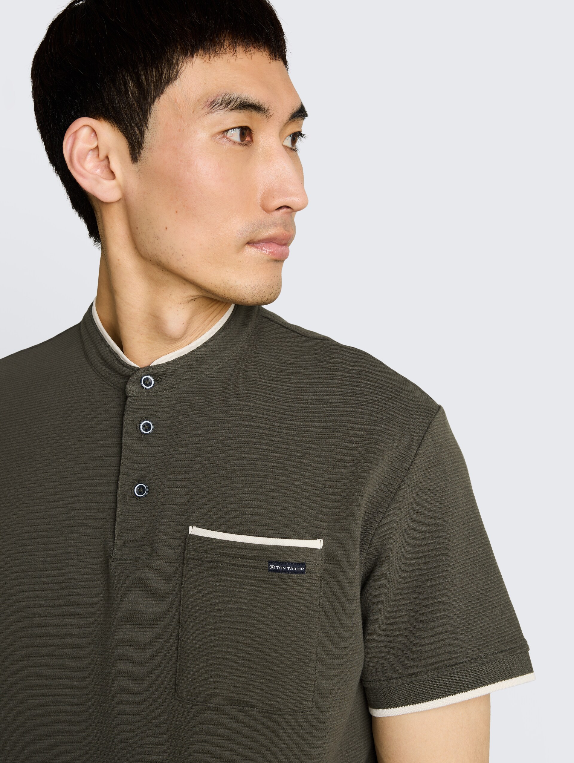 Poloshirt mit Brusttasche - leaf green ottoman