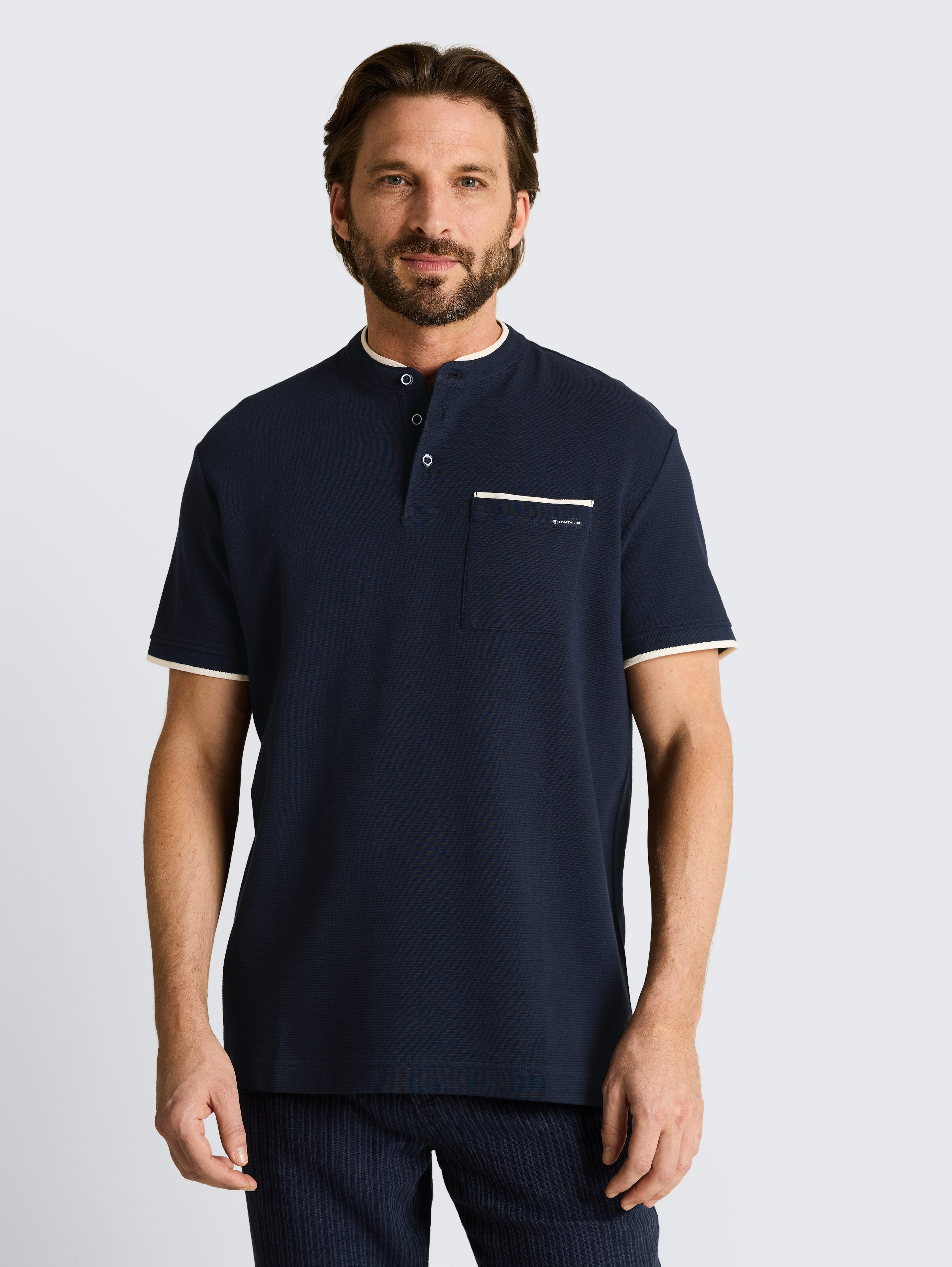 Poloshirt mit Brusttasche von Men, sky captain blue ottoman