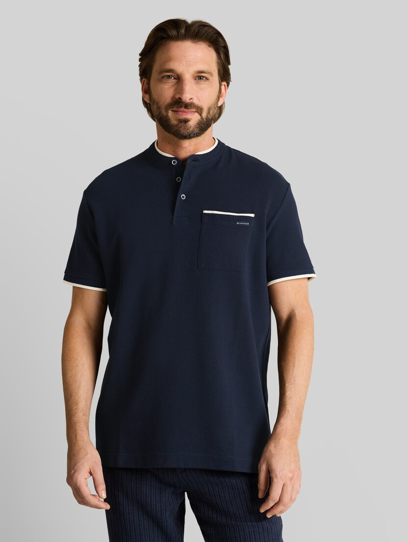 Poloshirt met borstzak door Men, sky captain blue ottoman