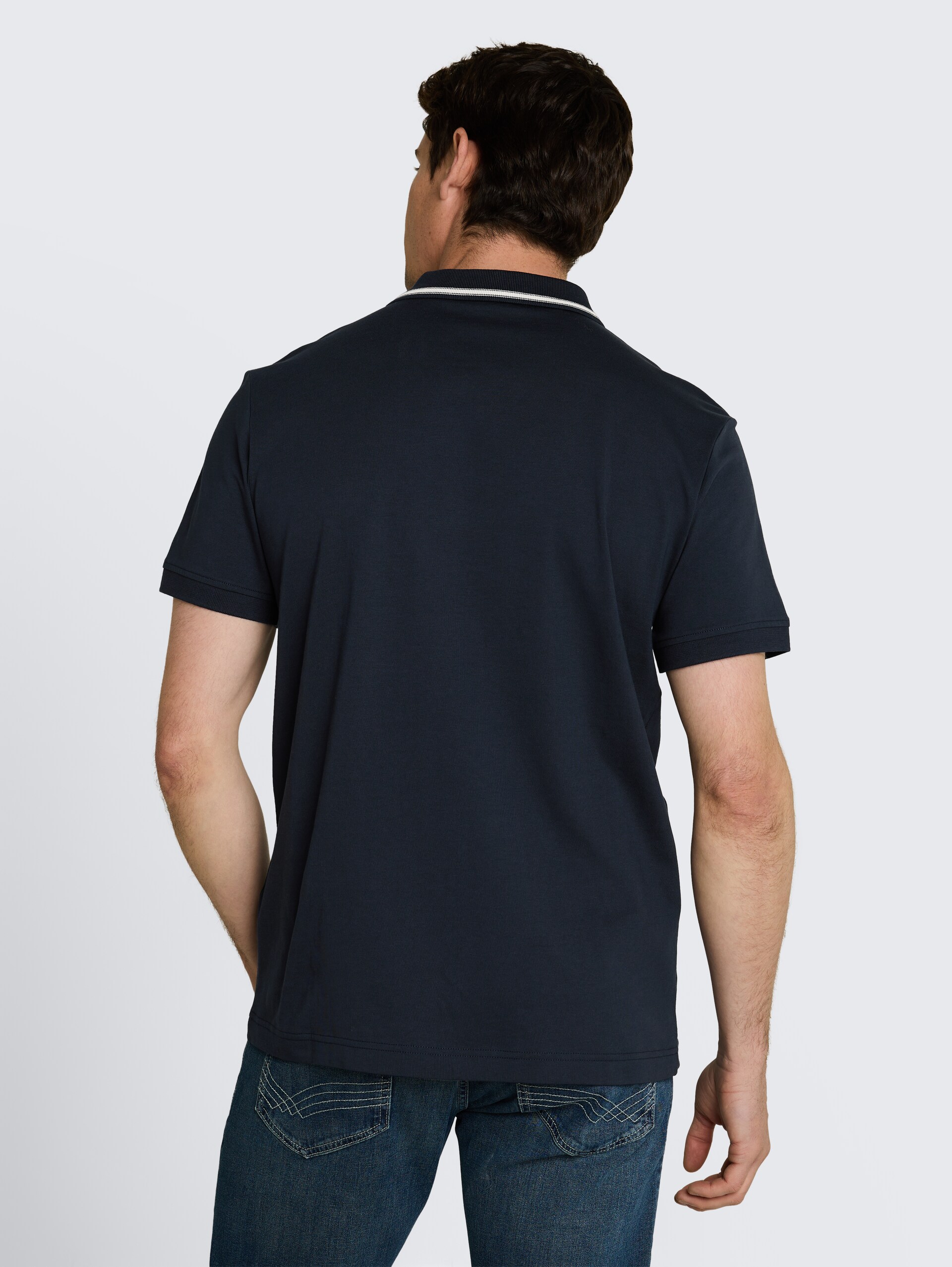 Jersey Poloshirt mit Logo-Badge - sky captain blue