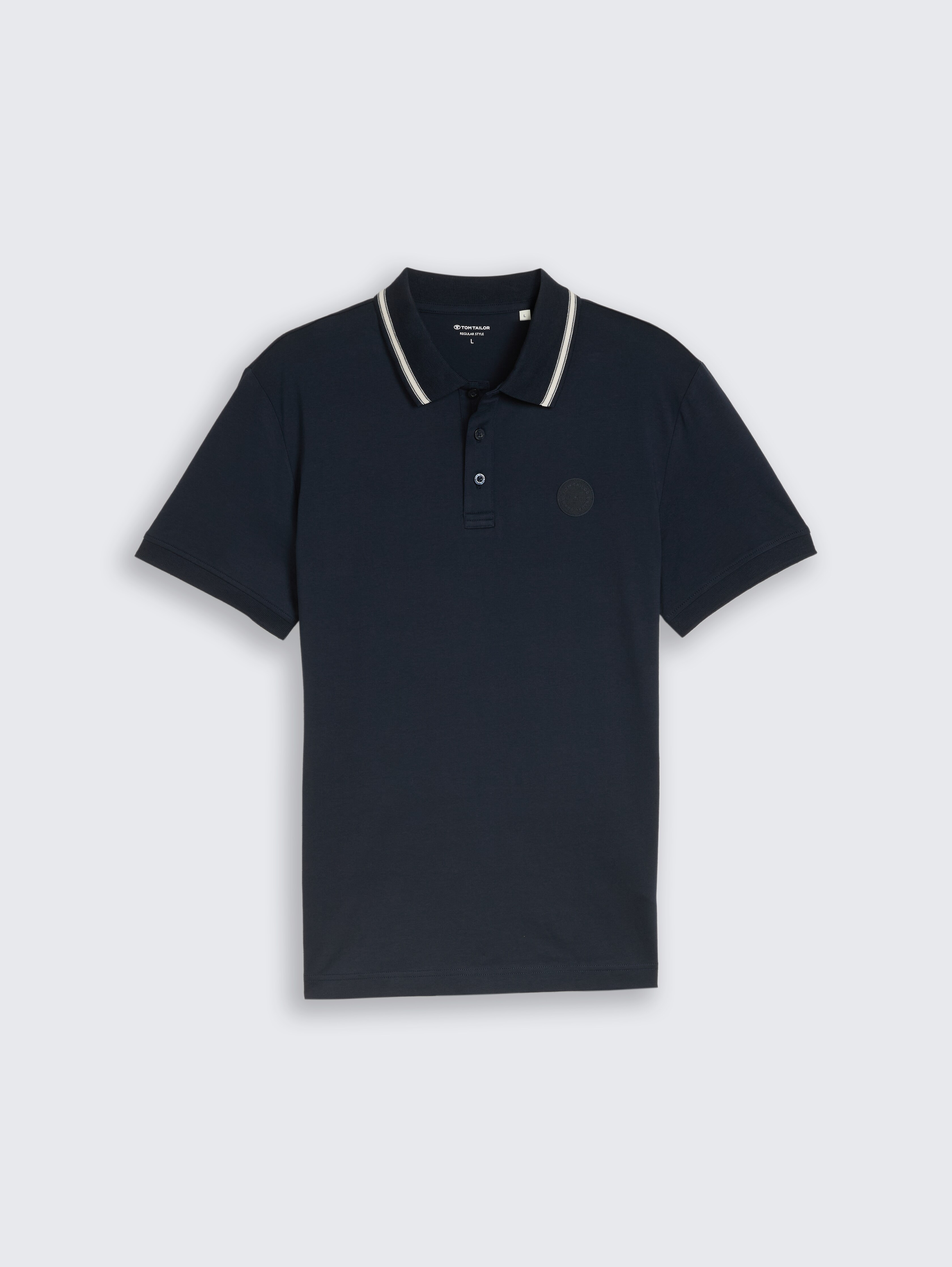 Jersey poloshirt met logo-badge door Men, sky captain blue