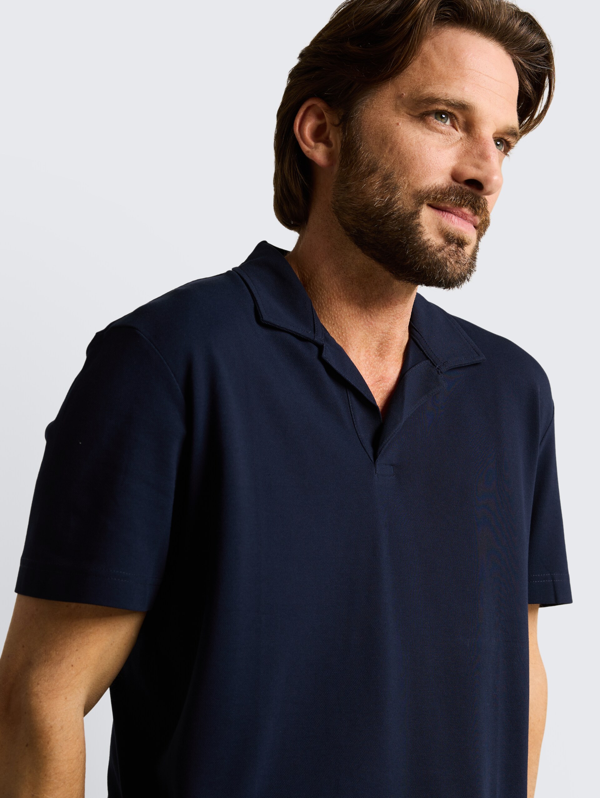 Resort Poloshirt aus Piqué - sky captain blue