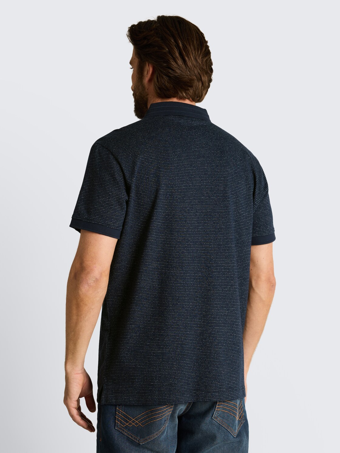 Poloshirt mit Logo-Print - white navy inject stripe