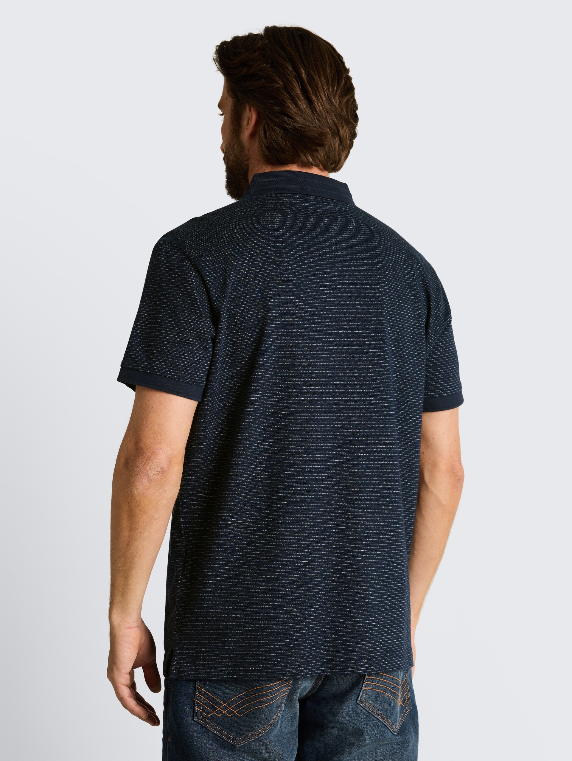 Poloshirt mit Logo-Print - white navy inject stripe