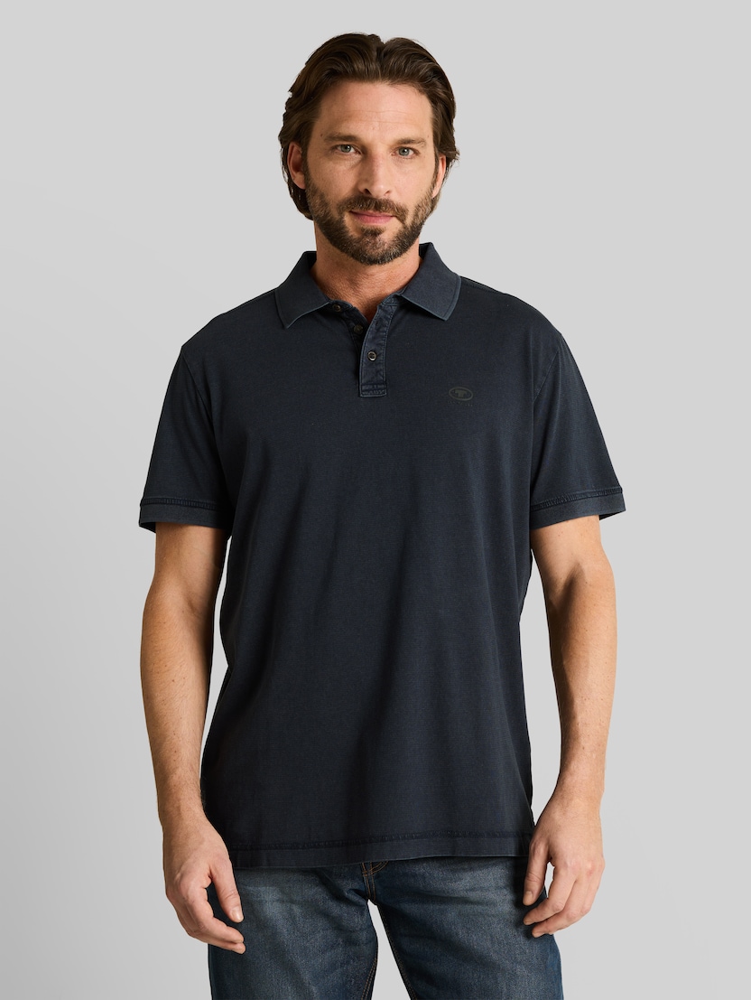 Poloshirt im Used-Look von Men, navy tonal stripe