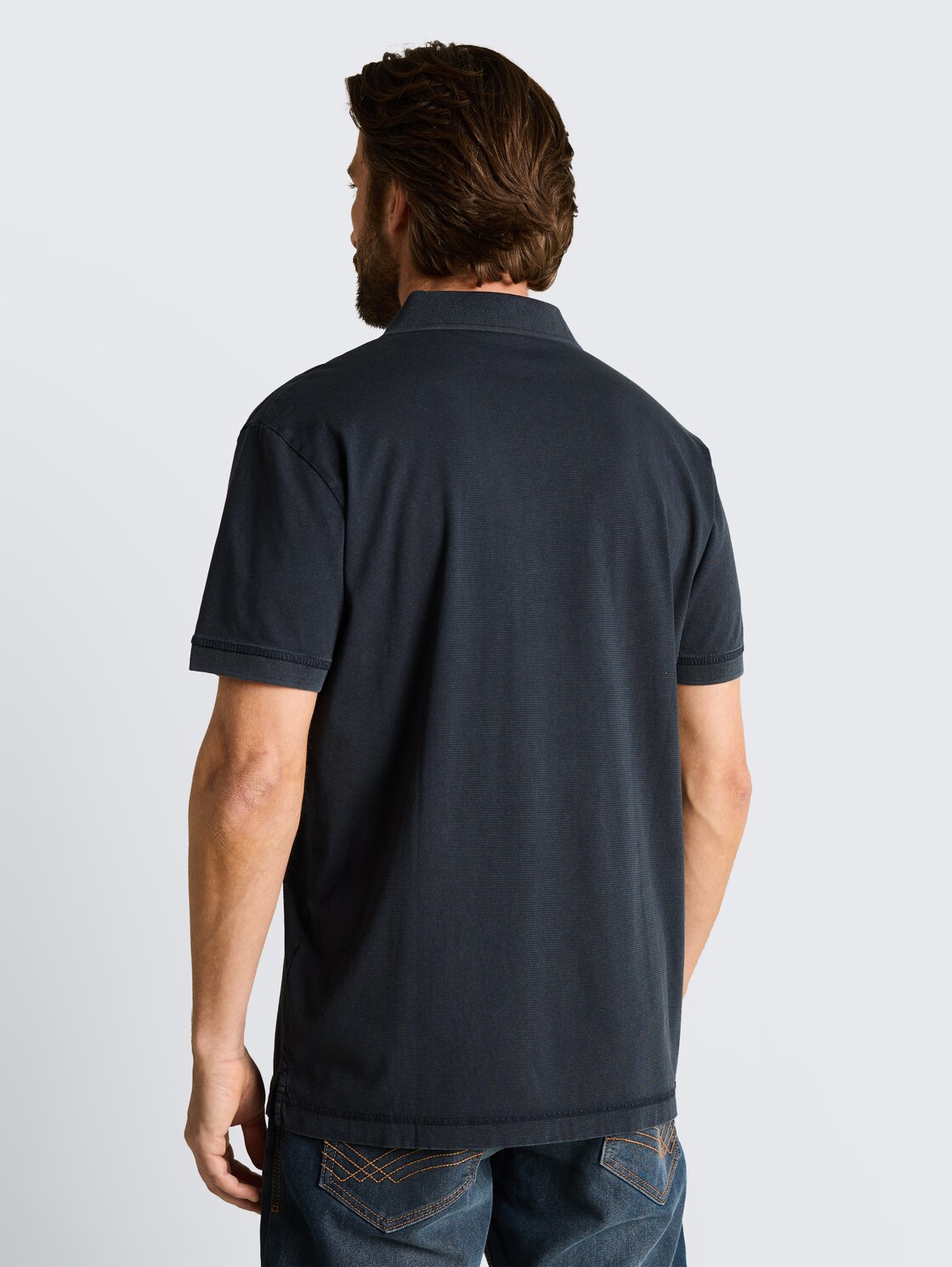 Poloshirt im Used-Look - navy tonal stripe
