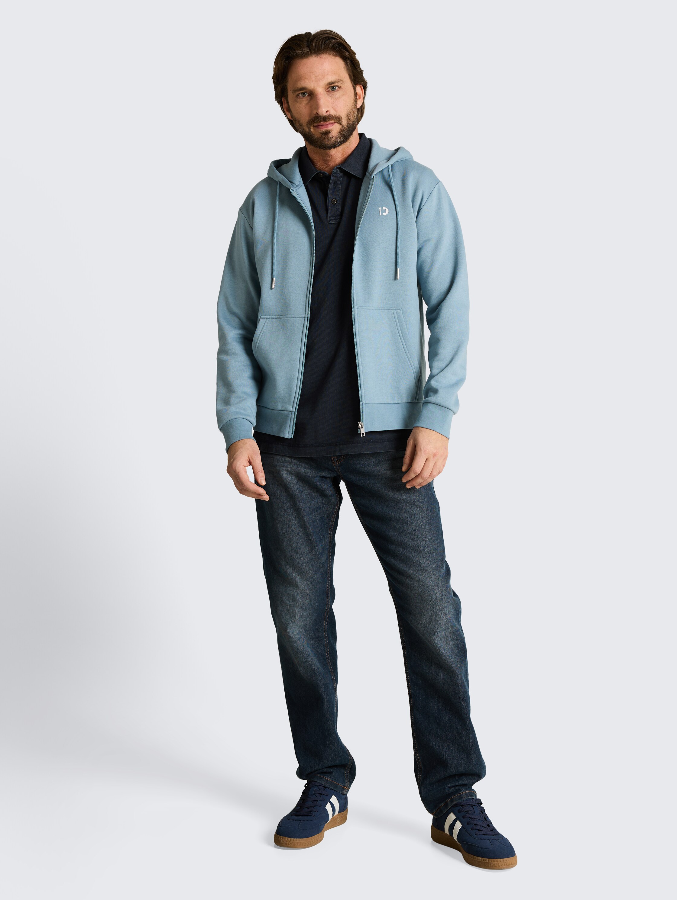 Poloshirt im Used-Look - navy_tonal_stripe - 