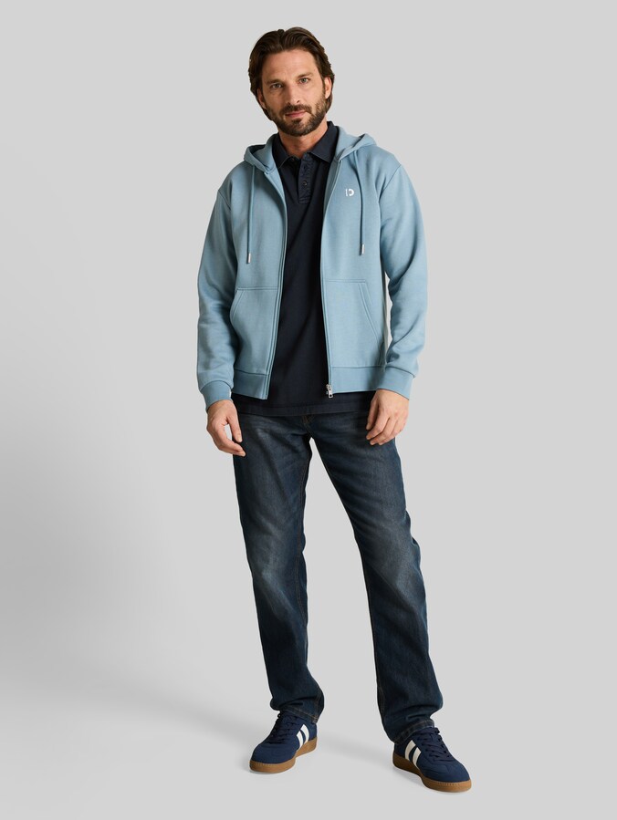 Polo effet usé par Men, navy tonal stripe