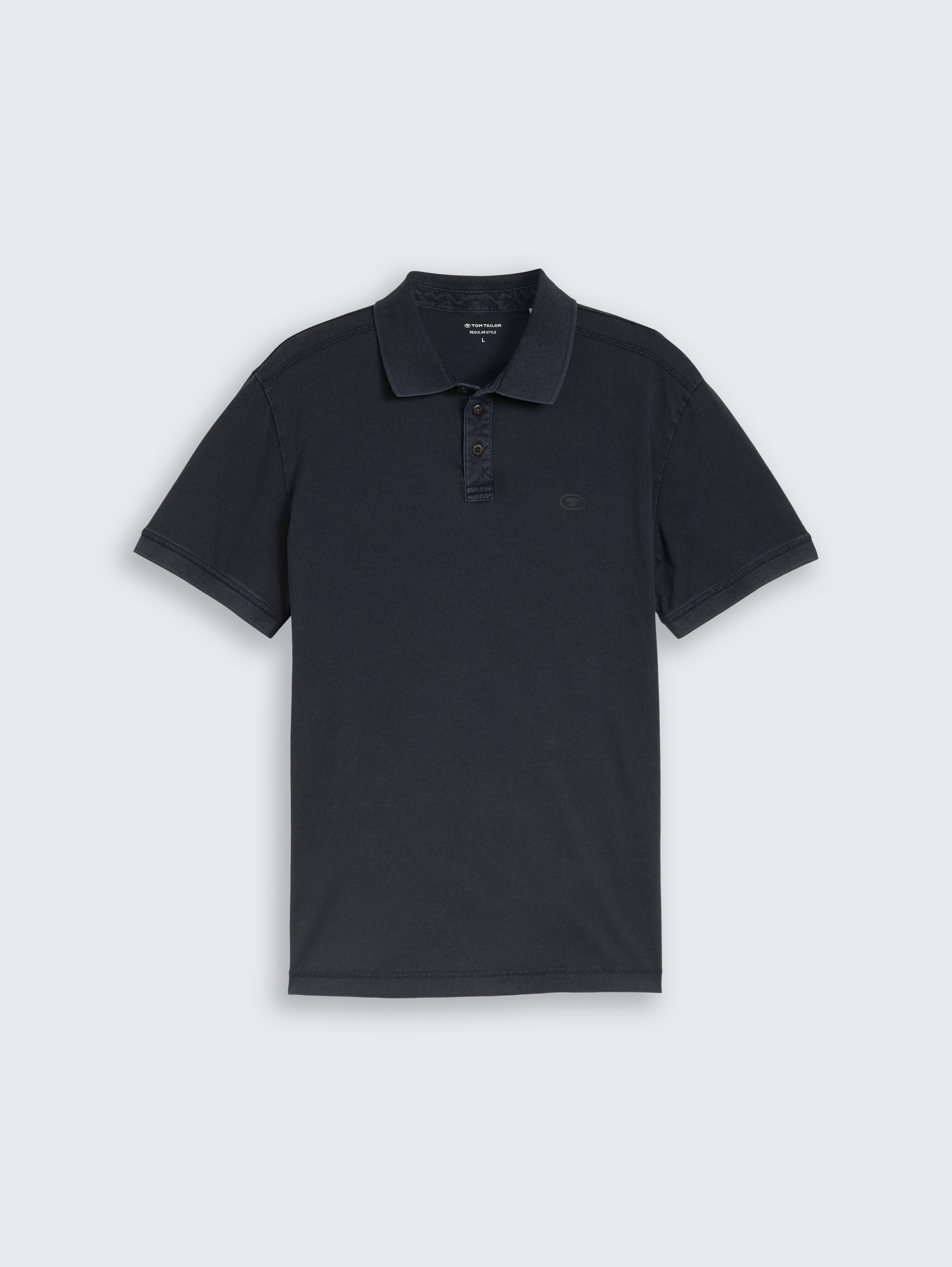 Polo shirt with distressed look by Men, navy tonal stripe