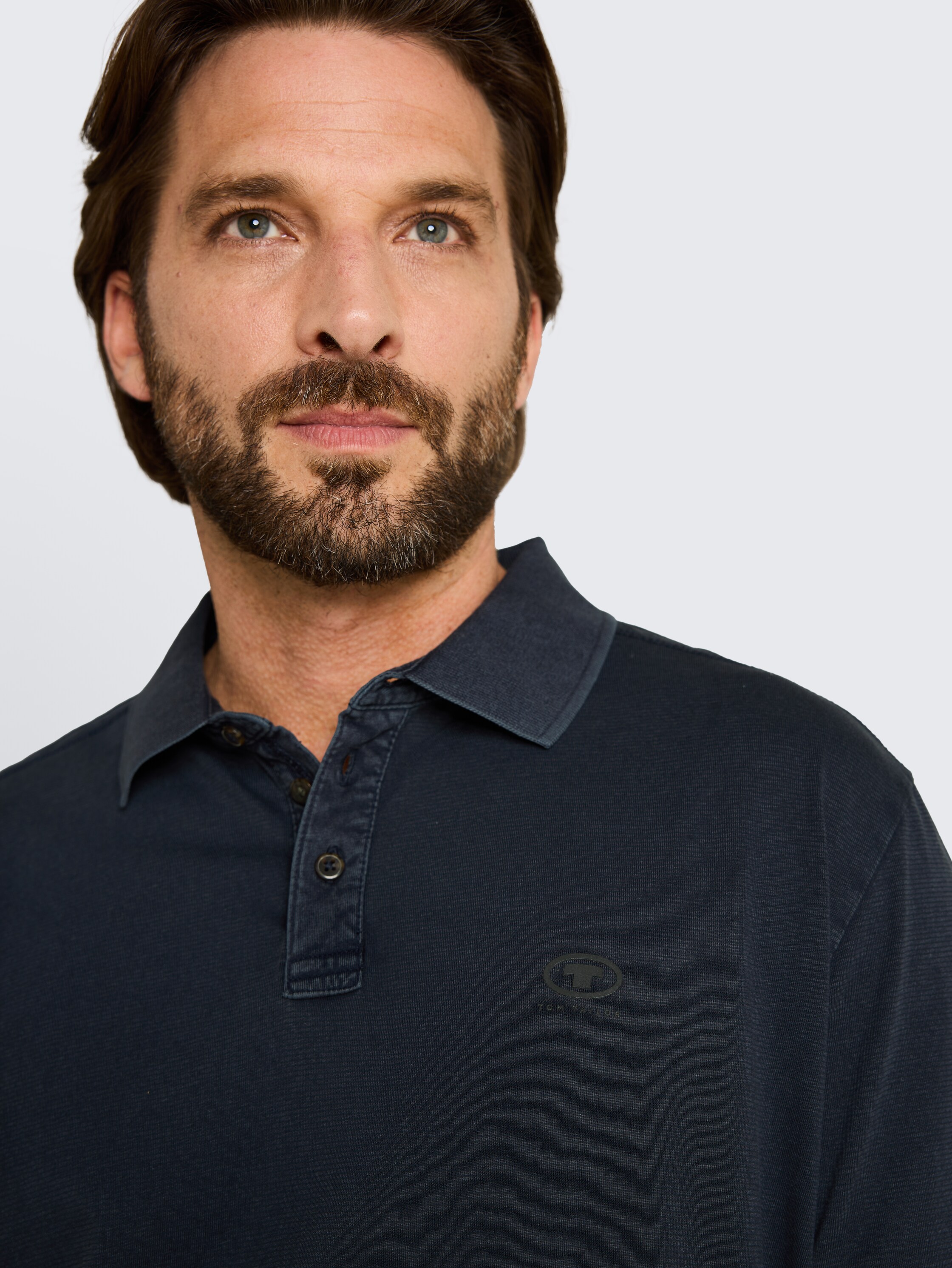 Poloshirt im Used-Look - navy_tonal_stripe - 