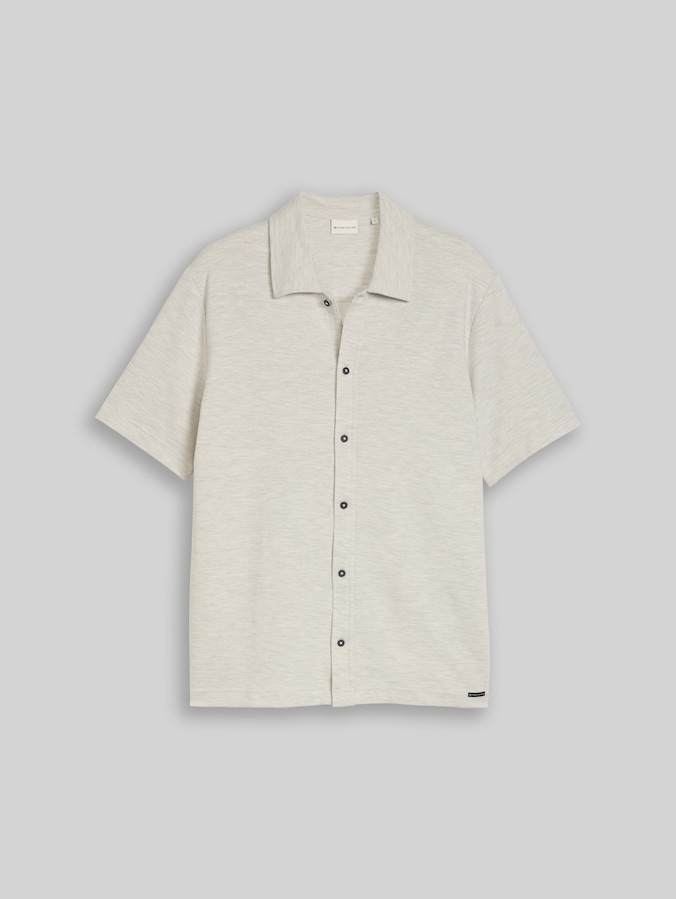 Regular Fit Hemd aus Jersey von Men, gardenia white ottoman