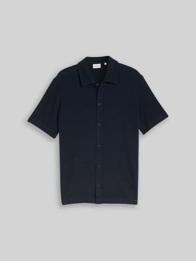Regular Fit Hemd aus Jersey von Men, sky captain blue ottoman
