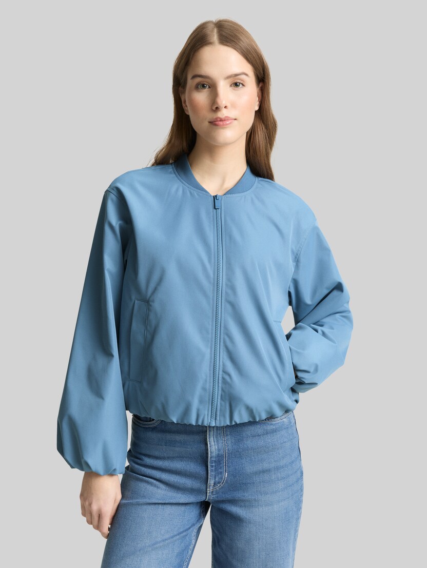 Bomberjacke aus wasserabweisendem Material von Denim Female, spring lake blue