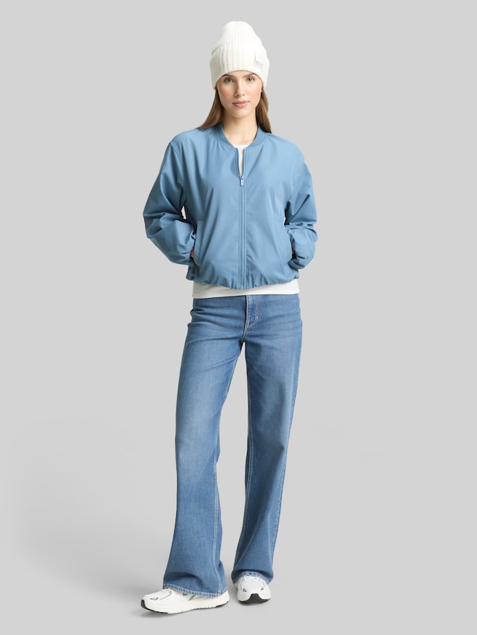 Bomberjacke aus wasserabweisendem Material von Denim Female, spring lake blue