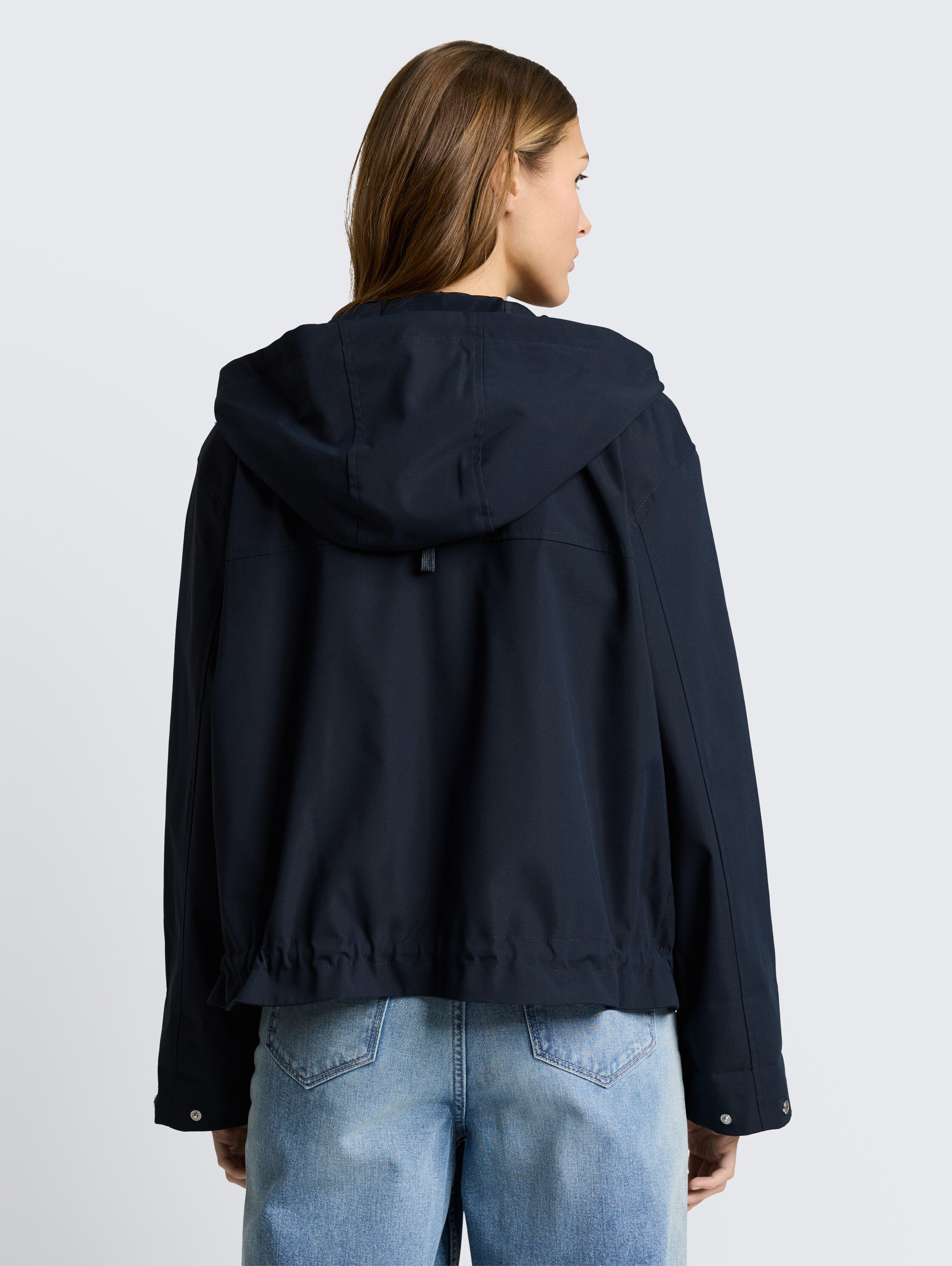 Ultralichte korte parka van waterafstotend materiaal - sky_captain_blue_1 - 