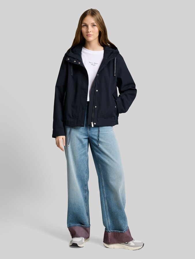 Ultralight Short Parka aus wasserabweisendem Material von Denim Female, sky captain blue