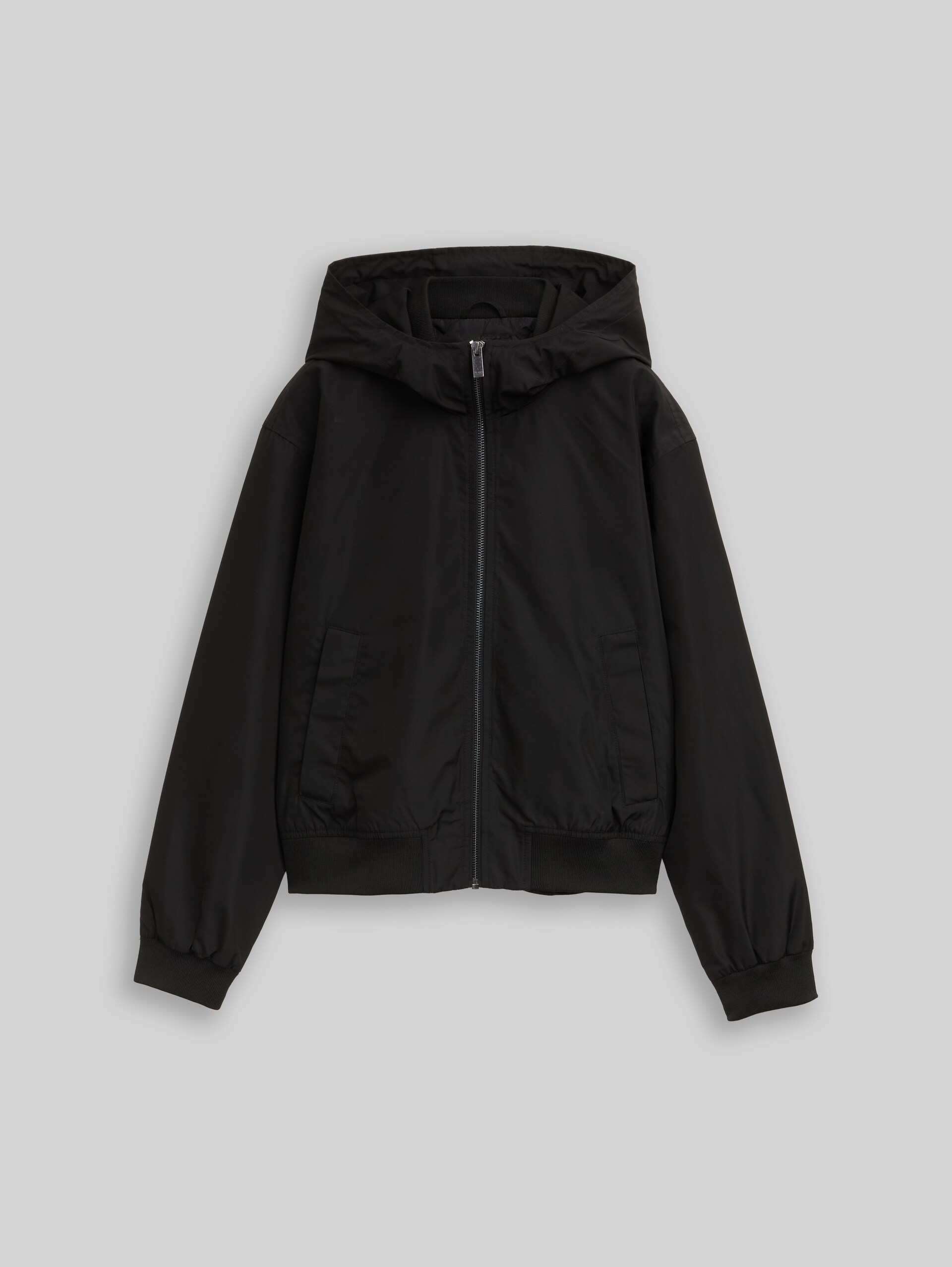 Blouson jacket made from water-repellent material - deep black - Front product view