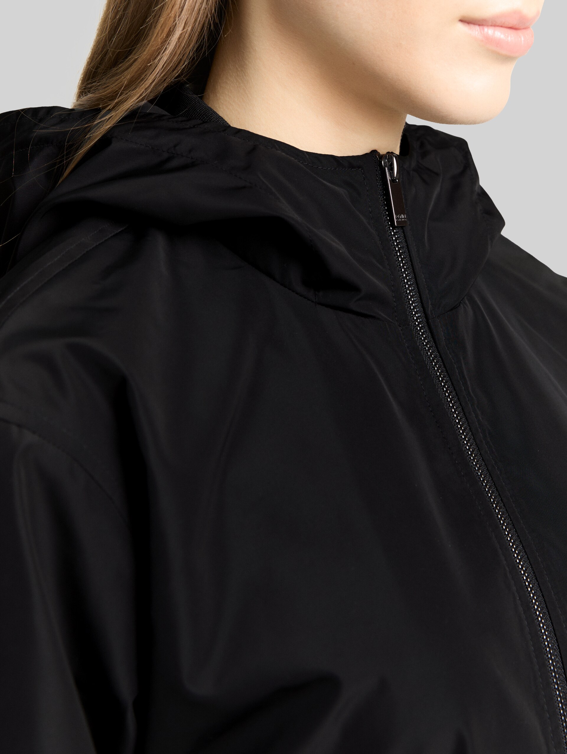 Blouson jacket made from water-repellent material - deep black - Detail model view