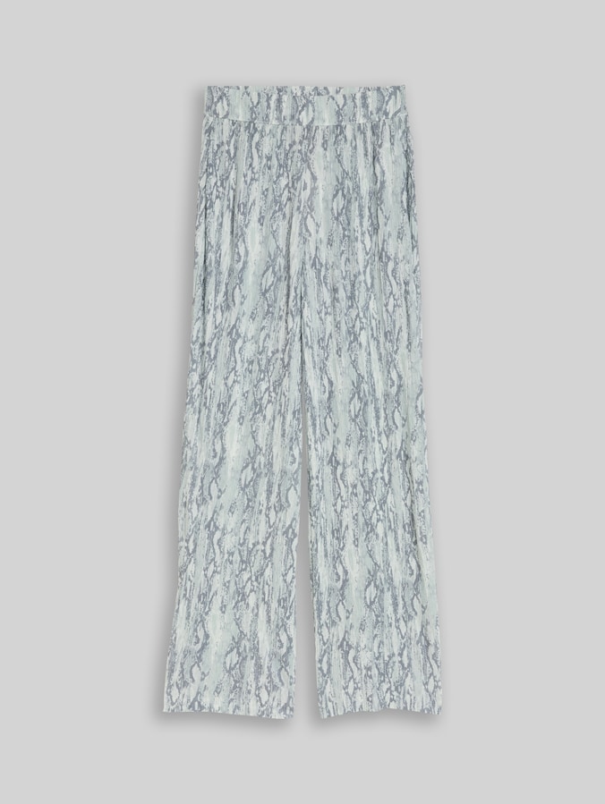 Pantalon large froissé à imprimé serpent par Denim Female, faded snake print