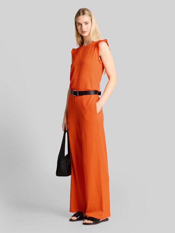 Pantalon large froissé par Denim Female, Fiery Orange