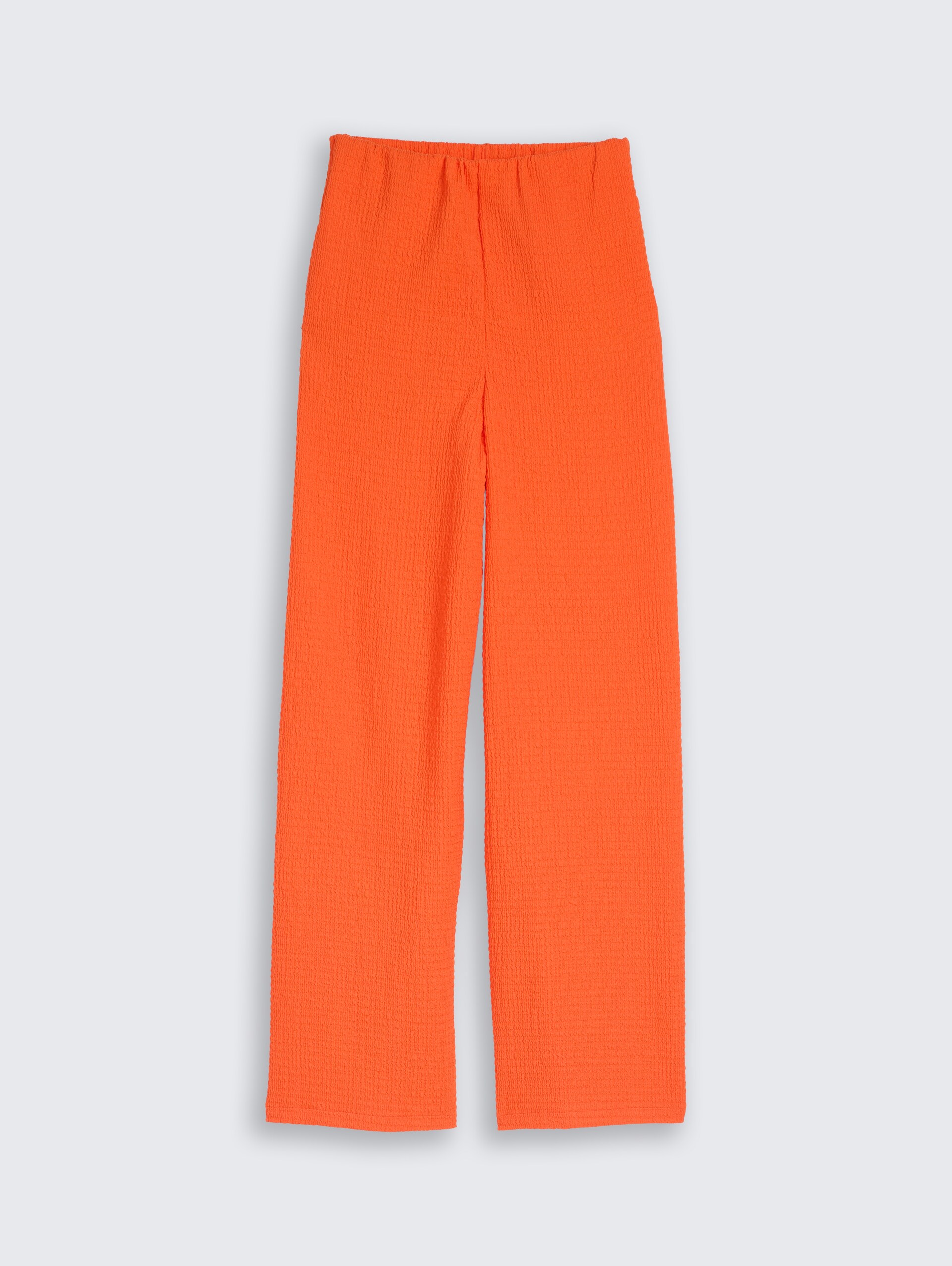 Crinkle Wide Leg Hose - Fiery Orange - Vorder-Produkt-Ansicht