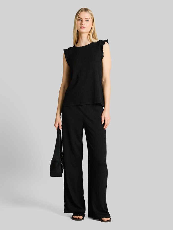 Pantalon large froissé par Denim Female, deep black