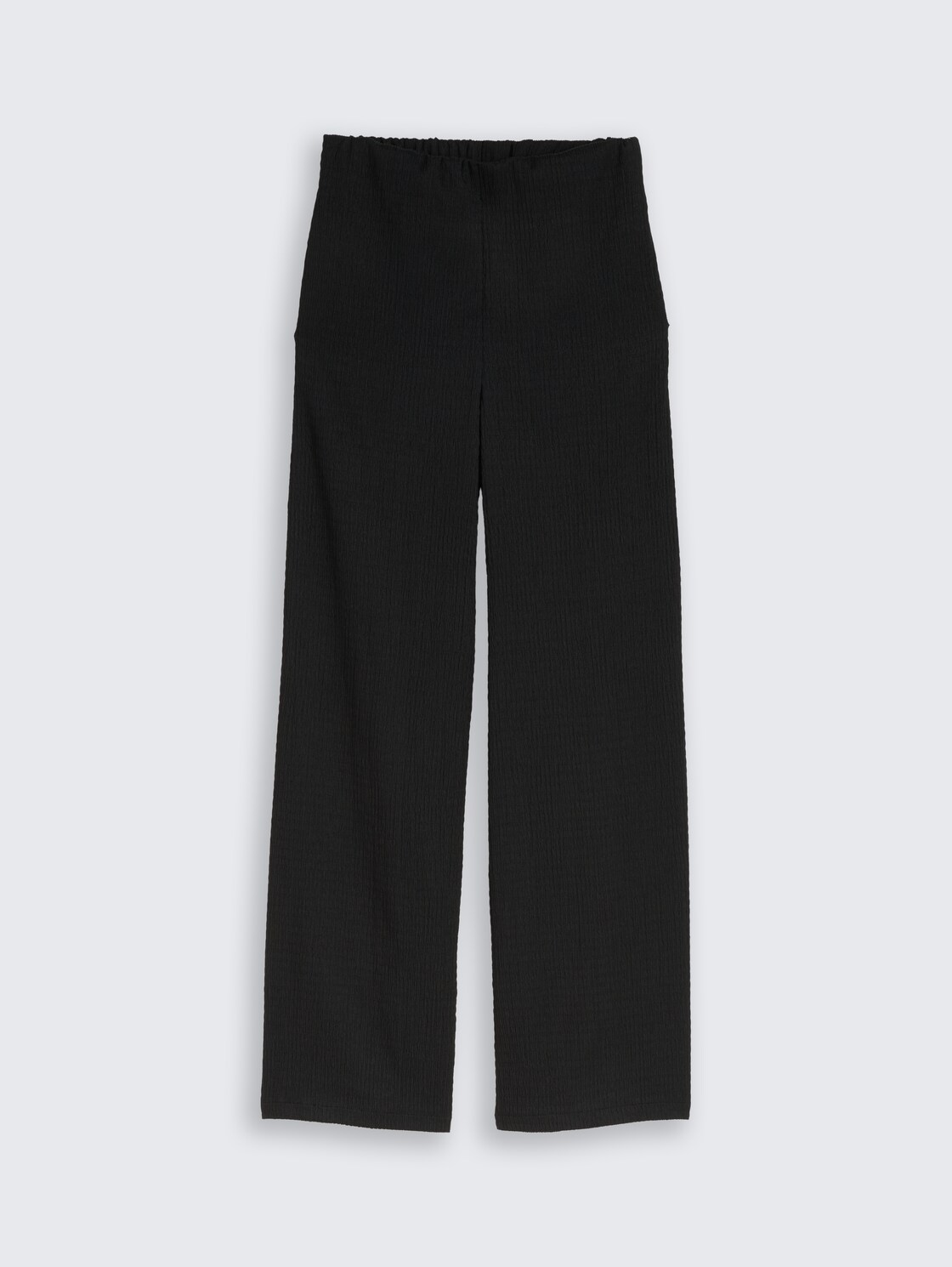 Crinkle Wide Leg Hose - deep black - Vorder-Produkt-Ansicht