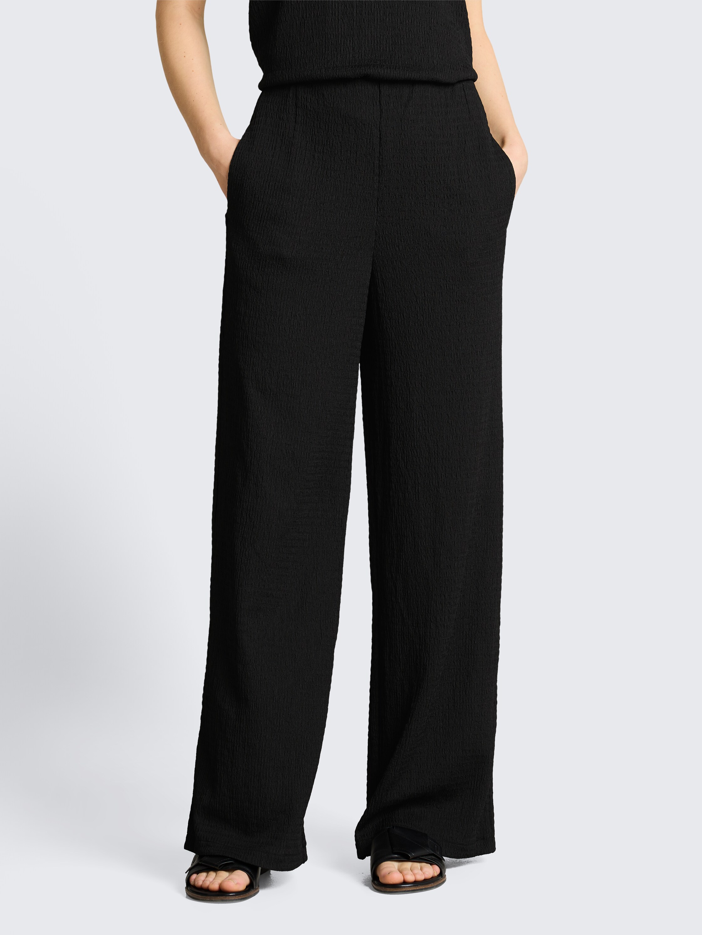 Crinkle Wide Leg Hose - deep_black_1 - 