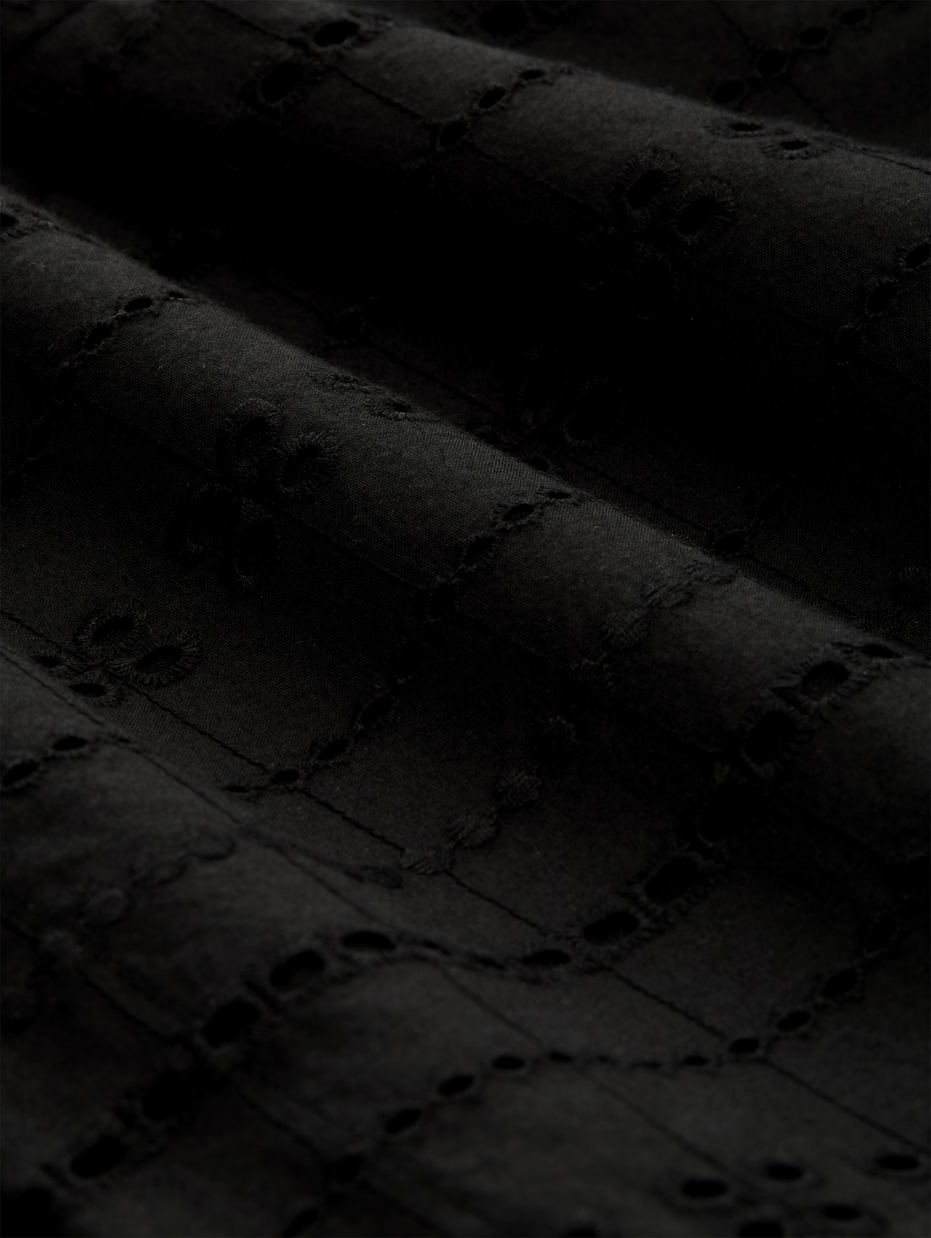 Shorts mit Lochstickerei - deep black - Material-Ansicht