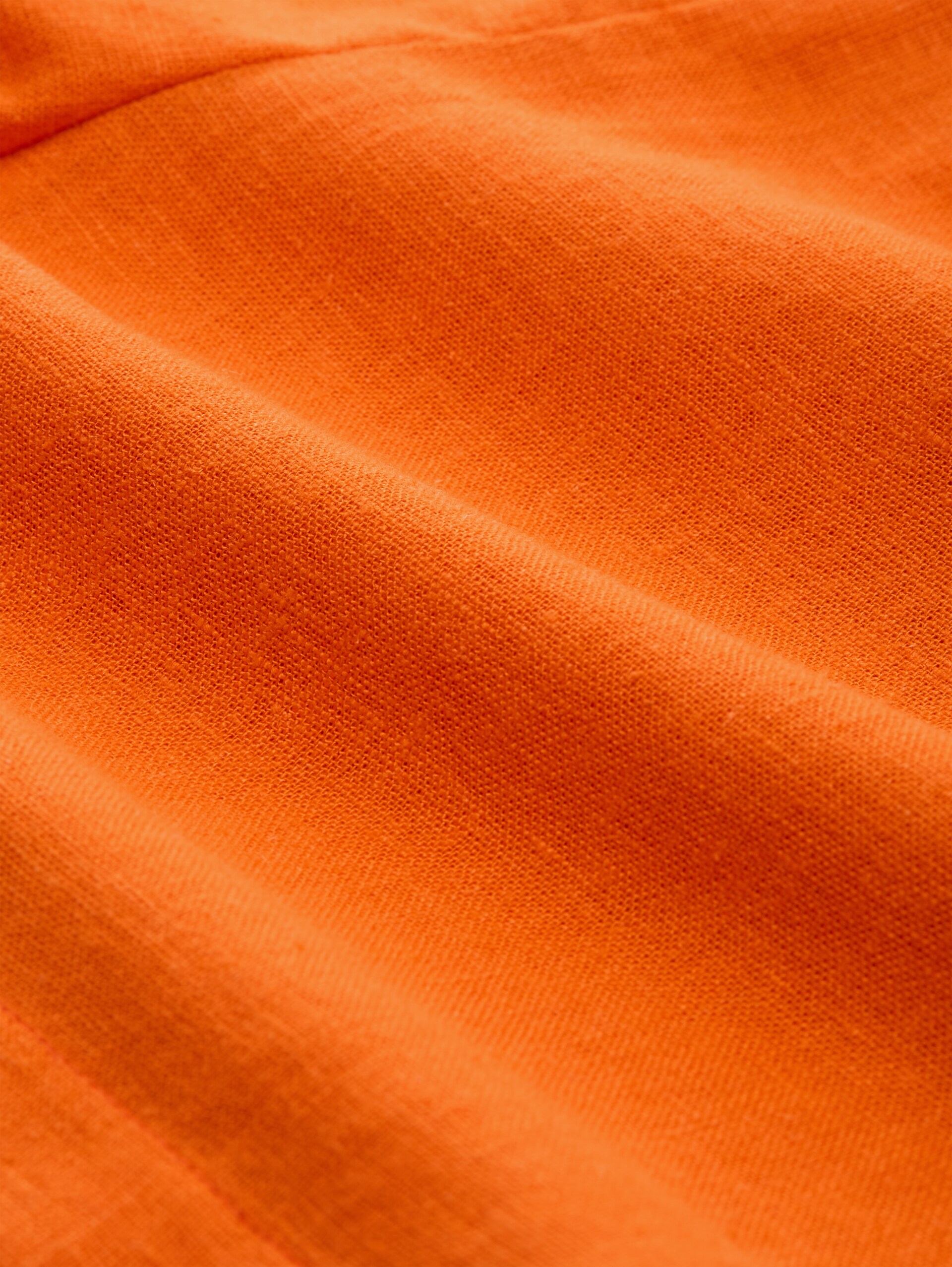 Loose-fit shorts with linen blend - Fiery Orange - Material view